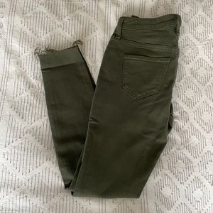 Green Ripped Jeggings